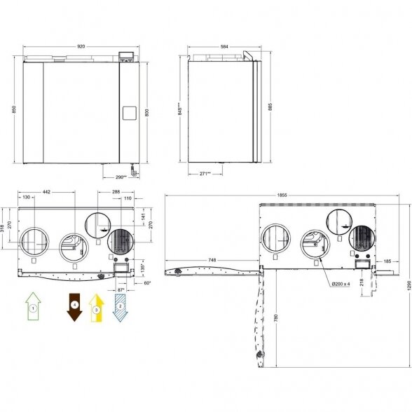 Rekuperatorius SYSTEMAIR Save VTR 500/B R/L 7