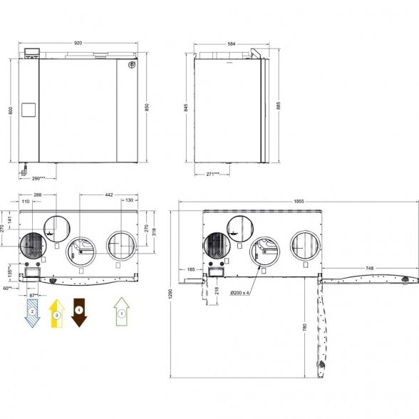 Rekuperatorius SYSTEMAIR Save VTR 500/B R/L 5