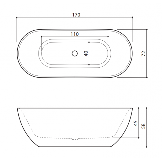 Akmens masės vonia HANSGROHE Axor Urquiola 182 x 79,5 cm, 11440000 3