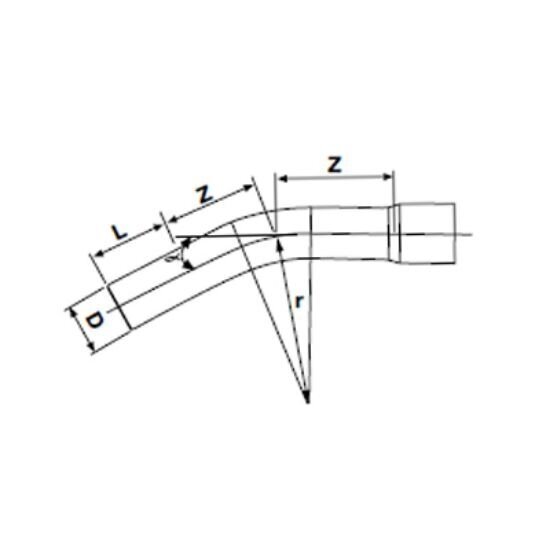 Alkūnė ilga PVC-U PİMTAŞ 110 x 22,5° (PN10)  1