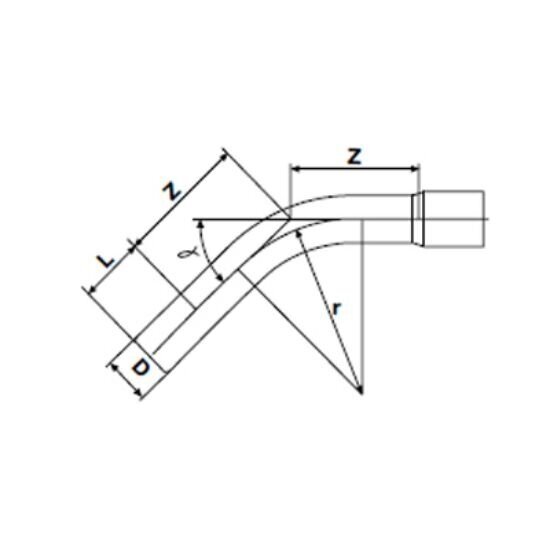 Alkūnė ilga PVC-U PİMTAŞ 110 x 60° (PN10)  1