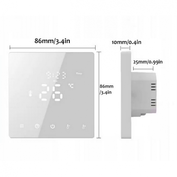 Potinkinis patalpos termostatas slim Wi-Fi, juodas 3