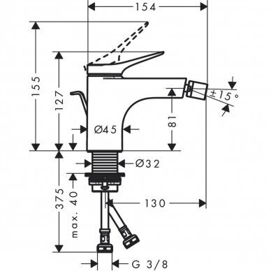 Bidė maišytuvas HANSGROHE Vivenis, 75200000 1