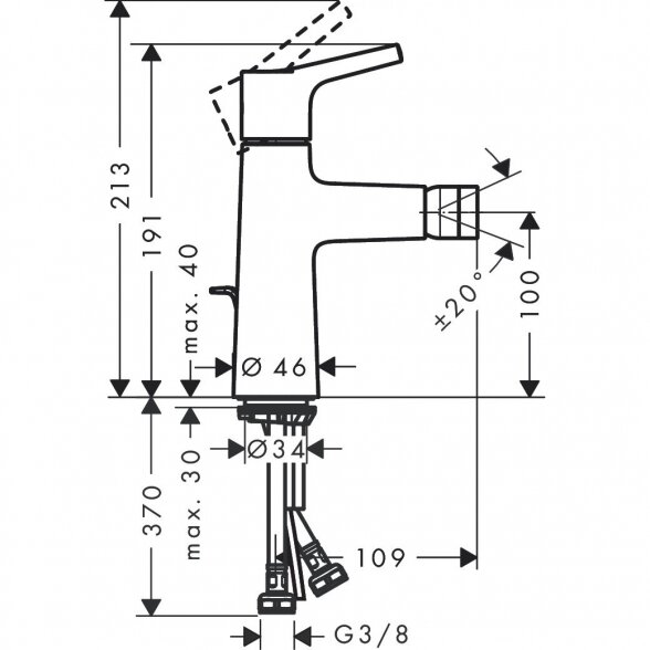 Bidė maišytuvas HANSGROHE Talis S, 72200000 1