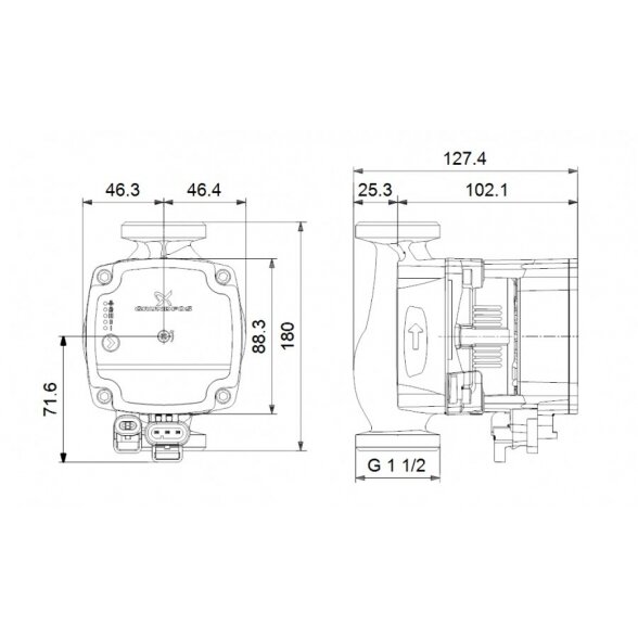 Cirkuliacinis siurblys GRUNDFOS Alpha1 L 25/1-4 180 mm 2