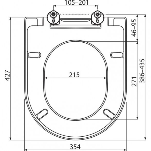 Dangtis unitazui RAVAK Uni Chrome softclosing, X01549 2