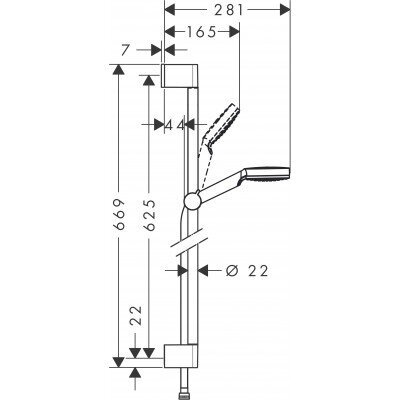 Dušo stovo komplektas HANSGROHE Chrometta 1 JET, 26533400 2