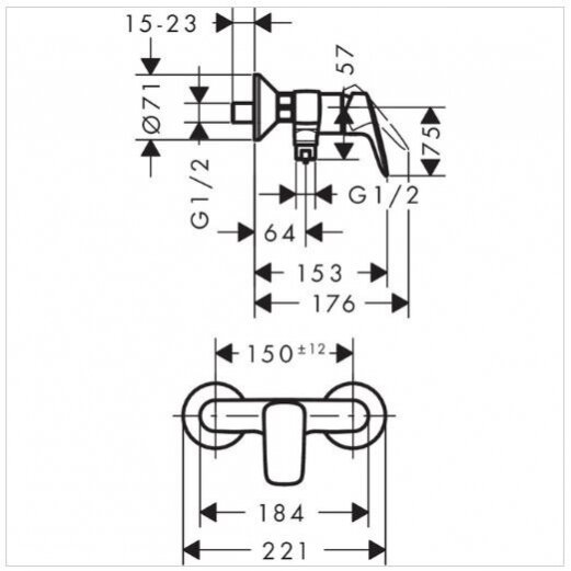 Dušo maišytuvas HANSGROHE Logis, 71600670 1