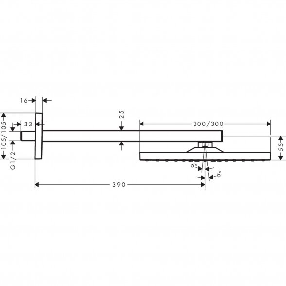 Dušo galva HANSGROHE Raindance E 1jet, 26238670 1