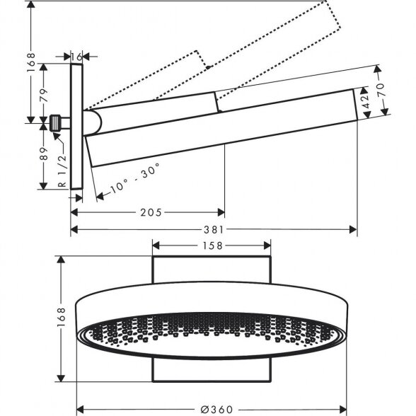 Dušo galva HANSGROHE Rainfinity 1 jet, 26230670 3