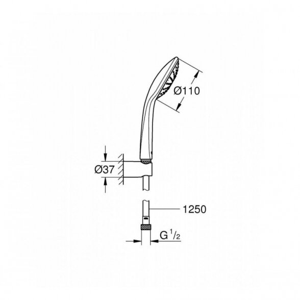 Rankinio dušelio rinkinys GROHE Euphoria 110 Mono, 27354000 1