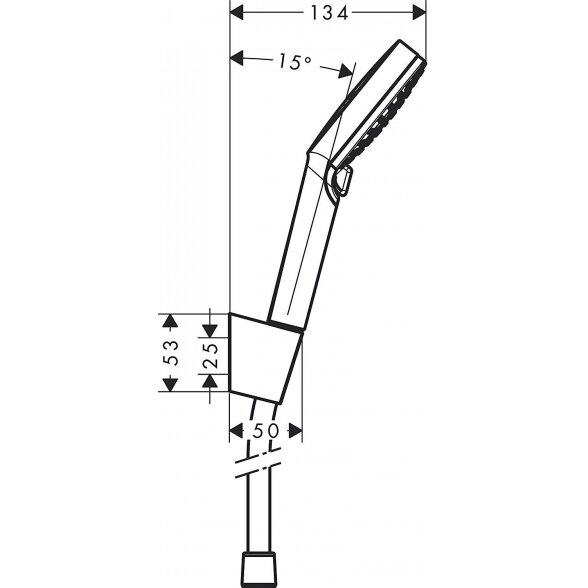 Dušo komplektas HANSGROHE Crometta 100 White/Chrome, 2 funkcijos, (Įvairių ilgių pasirinkimas) 5