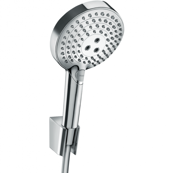 Dušo komplektas HANSGROHE Raindance Select S 120 Chrome, 3 funkcijos, (Įvairių ilgių pasirinkimas)