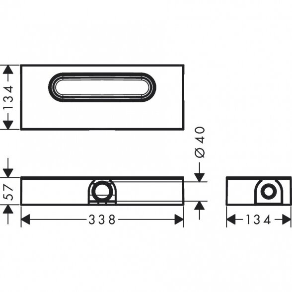 Apatinė dalis dušo latakui HANSGROHE uBox Universal Base, 01000180 1