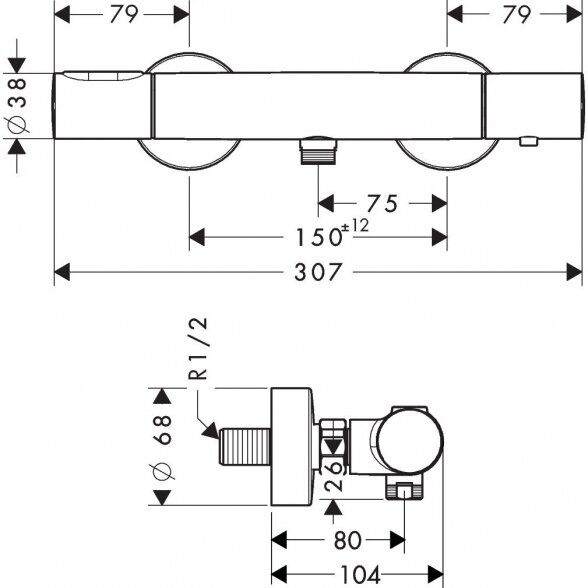 Termostatinis maišytuvas AXOR Citterio M, 34635000 1