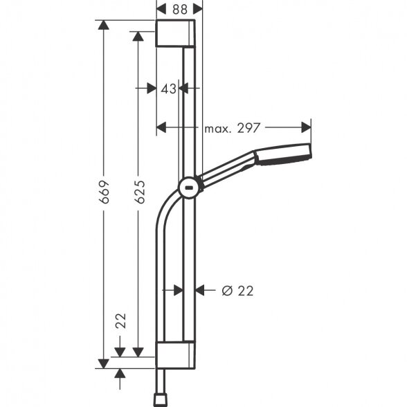 Dušo stovo komplektas HANSGROHE Pulsify Select S 65 cm, 24160670 2