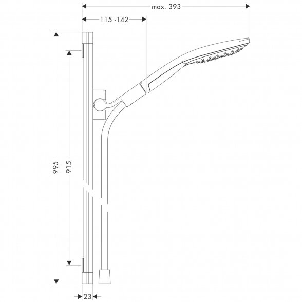 Dušo stovo komplektas HANSGROHE Raindance Select S 150 3jet 90 cm, 26626400 3