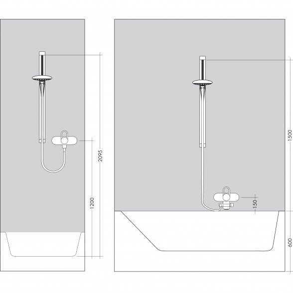 Dušo stovo komplektas HANSGROHE Raindance Select S 150 3jet 90 cm, 26626400 4