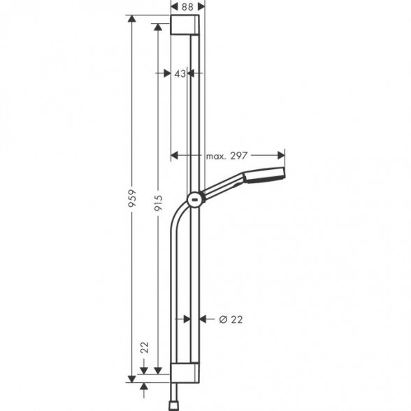 Dušo stovo komplektas HANSGROHE Pulsify Select S 90 cm, 24170670 1