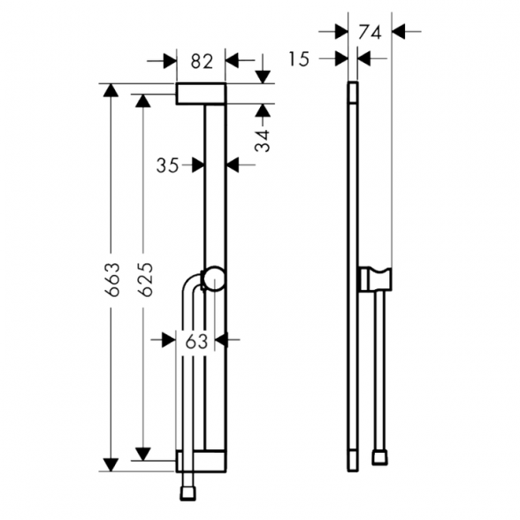 Dušo stovo komplektas HANSGROHE Unica S Puro 65, 24402700 1