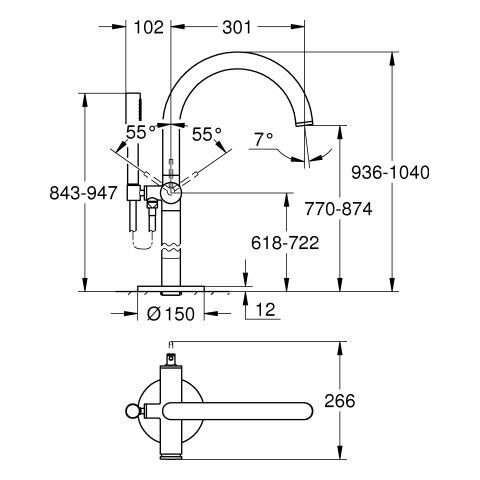 Grindinis vonios maišytuvas GROHE Atrio, 24368DC0 1