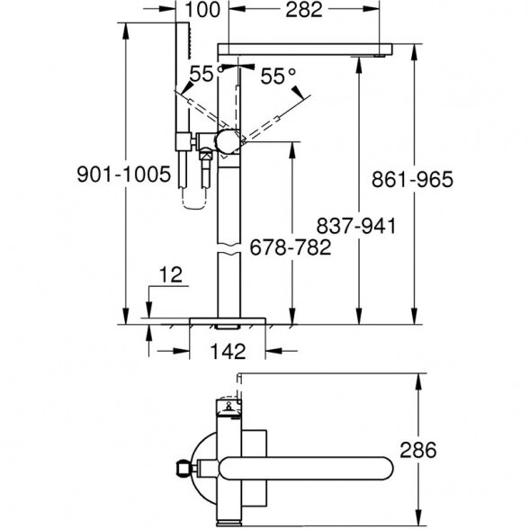 Grindinis vonios maišytuvas GROHE Plus, 23846AL3 1