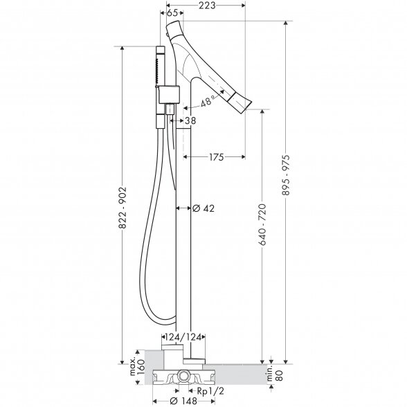 Grindinis vonios maišytuvas HANSGROHE AXOR Starck Organic, 12016000 3