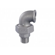 Išardoma kampinė jungtis ketinė GRODITZER FITTINGS (A.L.) 1 1/2" v/išor., cinkuota