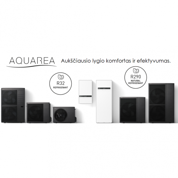 L naujausios kartos šilumos siurblys oras - vanduo 9 kW PANASONIC Aquarea su integruotu 185 l boileriu, vienfazis 3