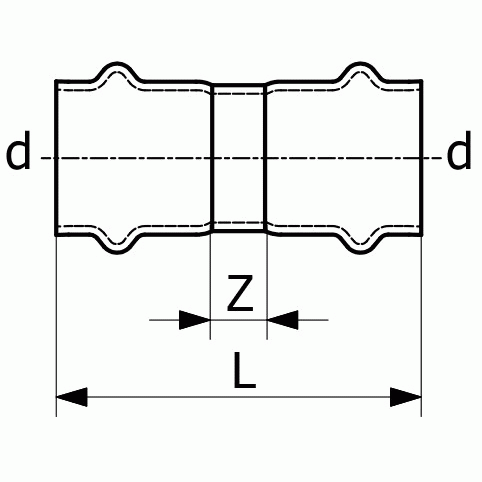 Jungtis presuojamo anglinio plieno EUROTUBI 15 x 15 mm (V profilis) 1