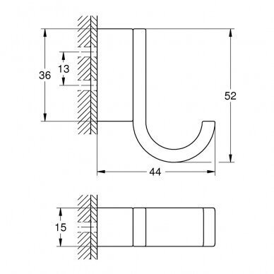 Kabliukas rankšluosčiui GROHE Selection, 41039GN0 2