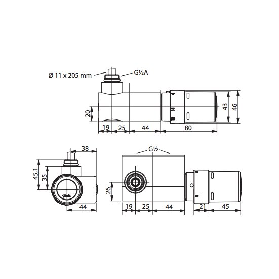 Kampinio termostato elemento komplektas DANFOSS VHX, baltas 8