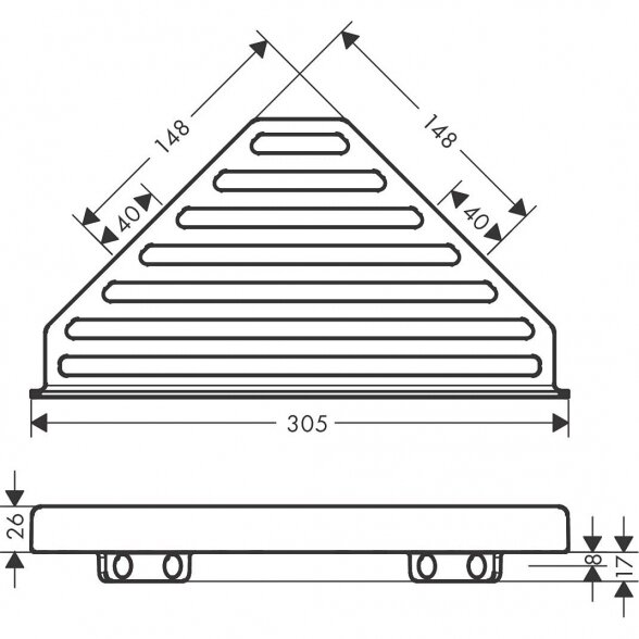 Kampinė lentynėlė HANSGROHE AddStoris, 41741140 1