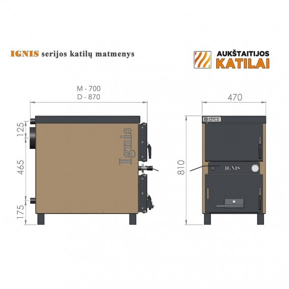 Kieto kuro katilas-viryklė AUKŠTAITIJOS KATILAI 15 kW, D 1