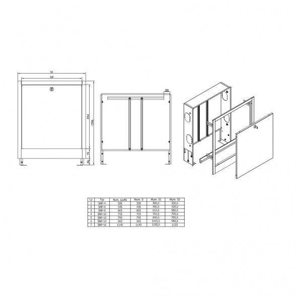 Kolektorinė spintelė potinkinė KAN-therm 13-14 žiedams 1