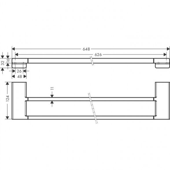 Laikiklis dvigubas rankšluosčiui HANSGROHE AddStoris 41743670, juoda-matinė 1