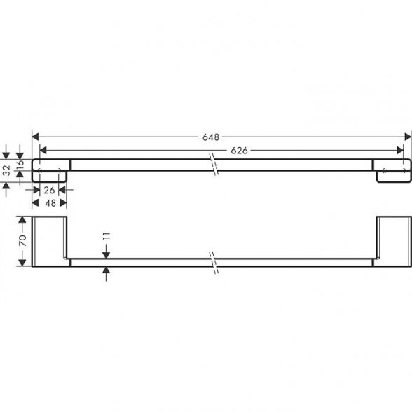 Laikiklis rankšluosčiui HANSGROHE AddStoris 41747700, balta-matinė 1