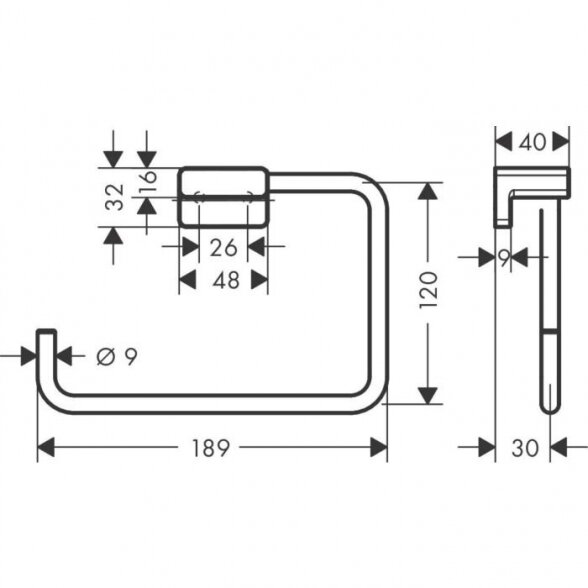 Laikiklis tualetiniam popieriui HANSGROHE AddStoris 41754700, balta-matinė 1