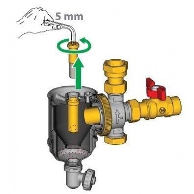 Magnetinis purvo atskirtuvas su separatoriumi GIACOMINI 1", R146CX005 1