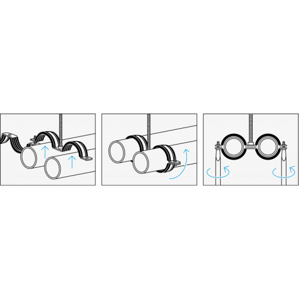 Metalinis laikiklis dvigubas su triukšmo slopinimo įdėklu NICZUK METALL 3/8" (15-18 mm), M8 2