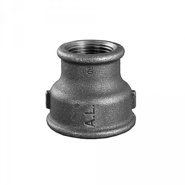 Mova redukuota ketinė GRODITZER FITTINGS (A.L.) 1 1/2" x 1 1/4" v/v, juoda