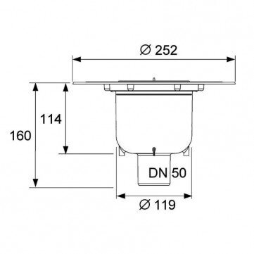 Nerūdijančio plieno trapo komplektas "sausas" įklijuojamai plytelei "plate" TECEdrainpoint S, 150 x 150 mm, vertikalus 6