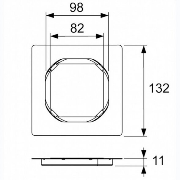 Nerūdijančio plieno grotelės skirtos natūraliam akmeniui priklijuoti TECEdrainpoint S, 100 x 100 mm 2