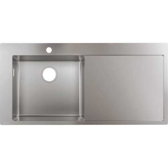 Nerūdijančio plieno plautuvė HANSGROHE 1045 x 510 mm, dešininė, 43331800