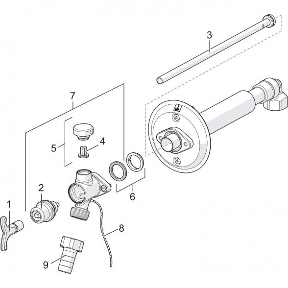 Neužšąlantis lauko čiaupas HANSA 450 mm, 69509101 2