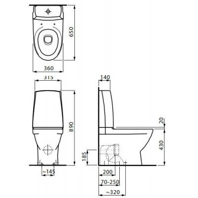 Pastatomas unitazas LAUFEN Pro Nordic su LCC danga Rimless ir SLIM lėtai nusileidžiančiu dangčiu 6