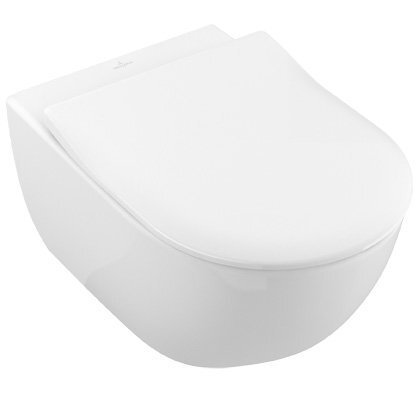 Pakabinamas unitazas VILLEROY & BOCH Subway 2.0 Direct Flush WC su SlimSeat dangčiu, White Alpin, 5614R201