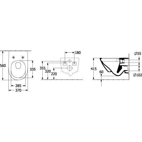 Potinkinio WC rėmo (4 in 1 White) ir unitazo komplektas VILLEROY & BOCH Subway 3.0 Twist flush su slow close dangčiu ir ceramic plus danga 6