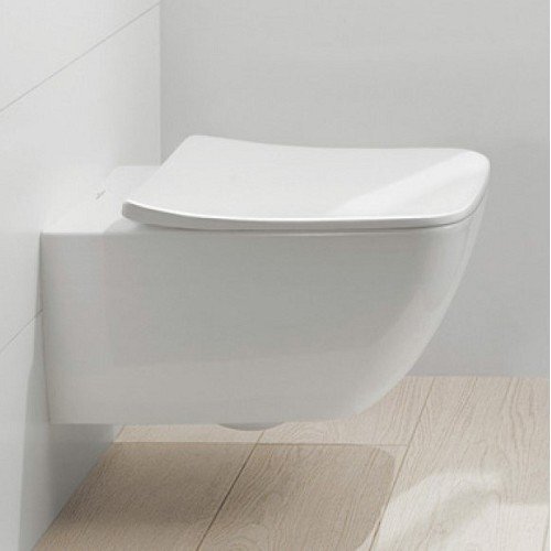 Pakabinamas WC puodas VILLEROY & BOCH Venticello DirectFlush su Slim (plonu) lėtaeigiu dangčiu, Ceramic plus danga 1