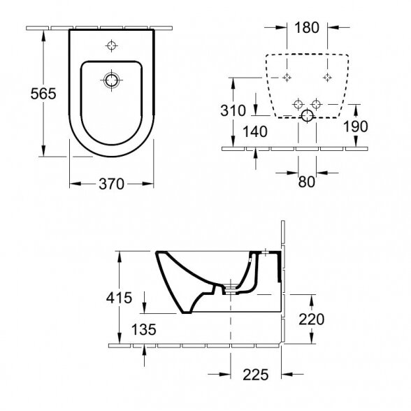 Pakabinama bidė VILLEROY & BOCH Subway 2.0, su Ceramic plus danga, 540000R1 5